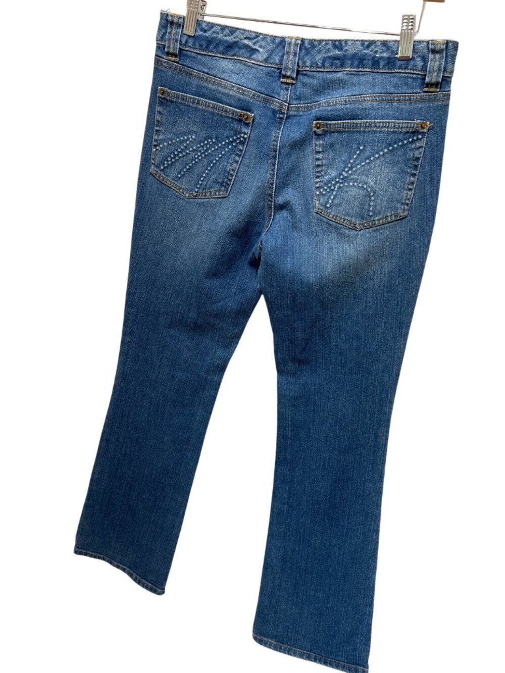 Michael Kors Womens Blue Embellished Pocket Bootcut Jeans Size 6